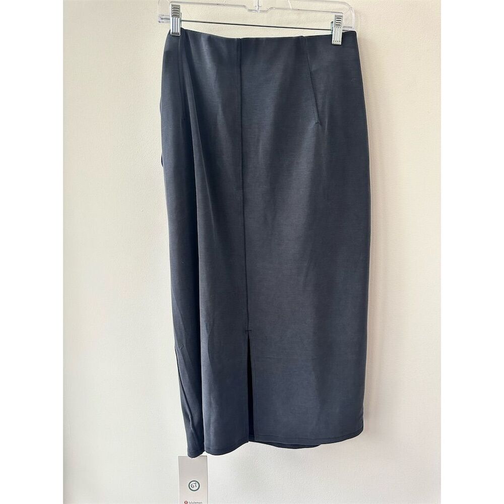 lululemon athletica Slate Grey Midi Skirt with Front Slit